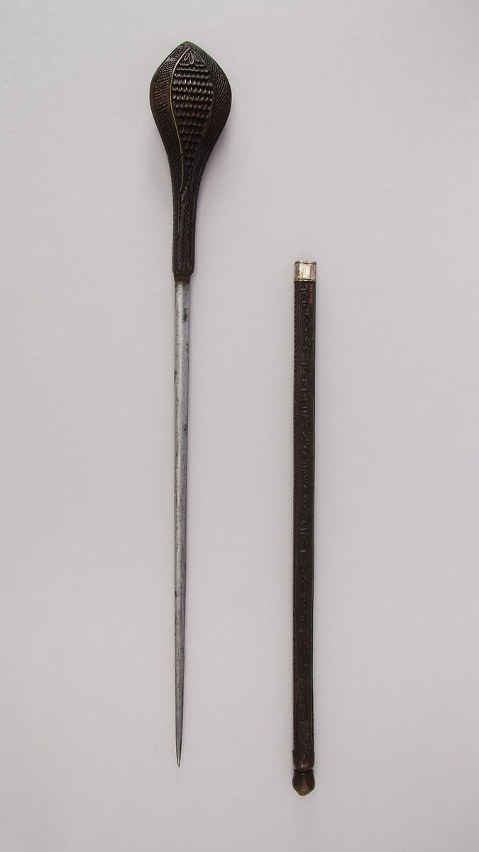 Dagger with Sheath, Wood, steel, coral, brass, silver, Turkish