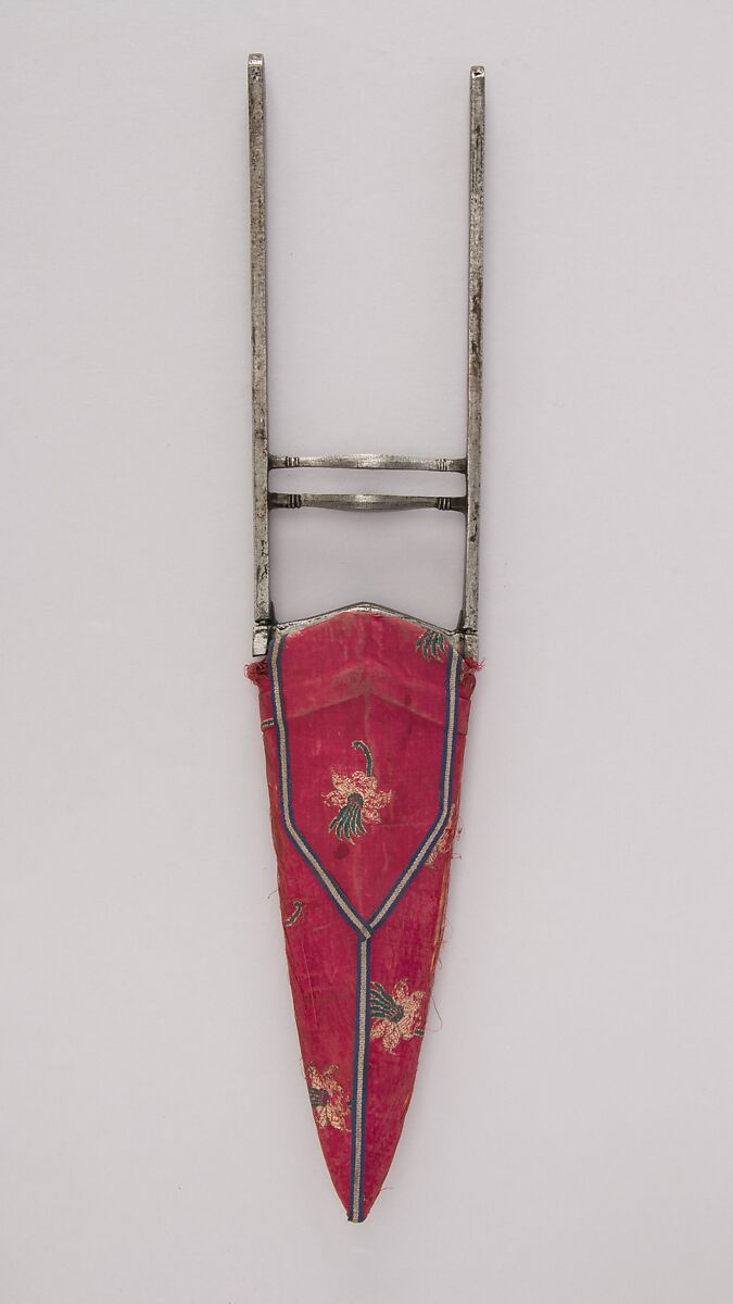 Dagger (Katar) with Sheath, Steel, silk, Indian