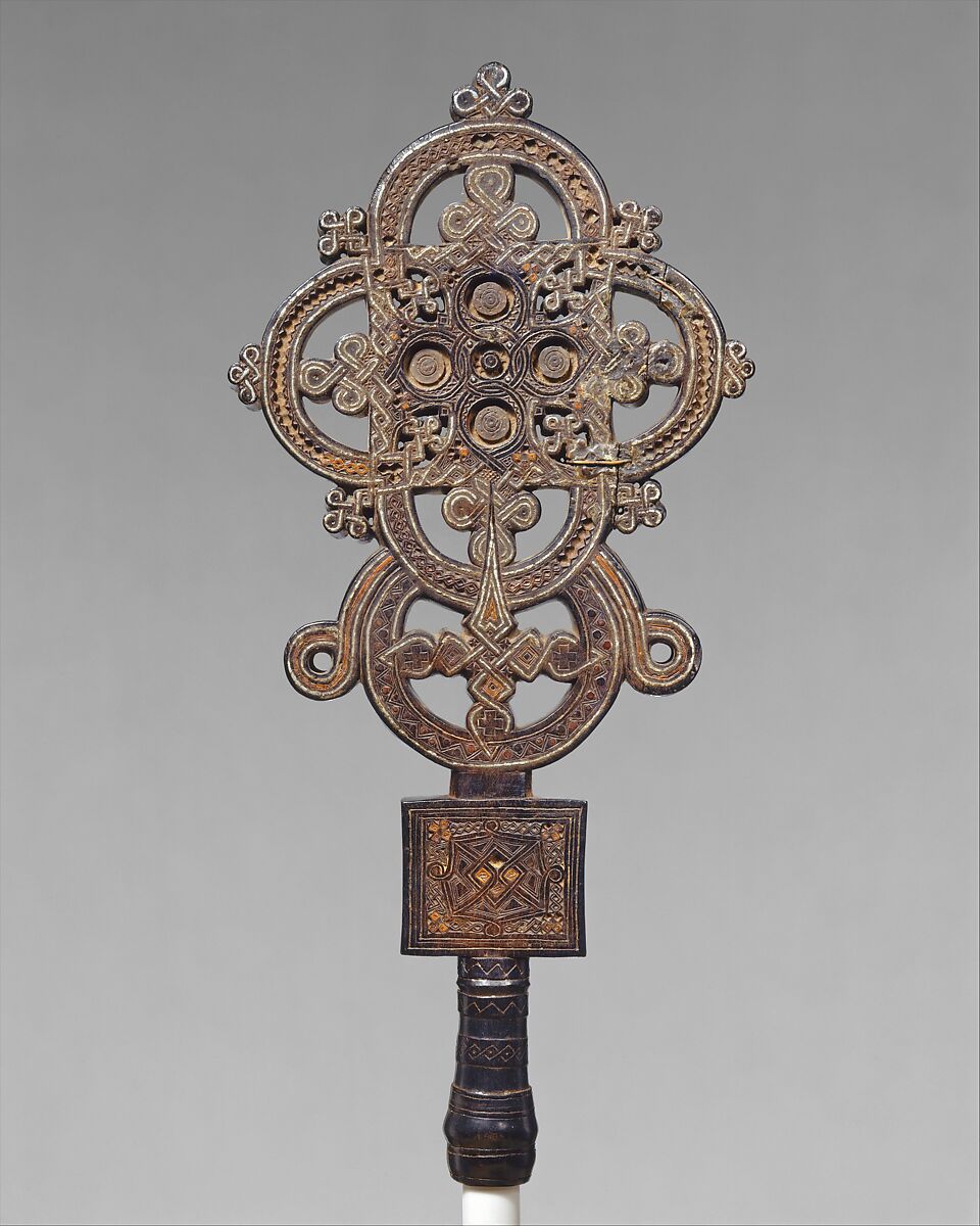 Processional Cross, Ezra (Ethiopian, 1460–1522), Wood, tin 