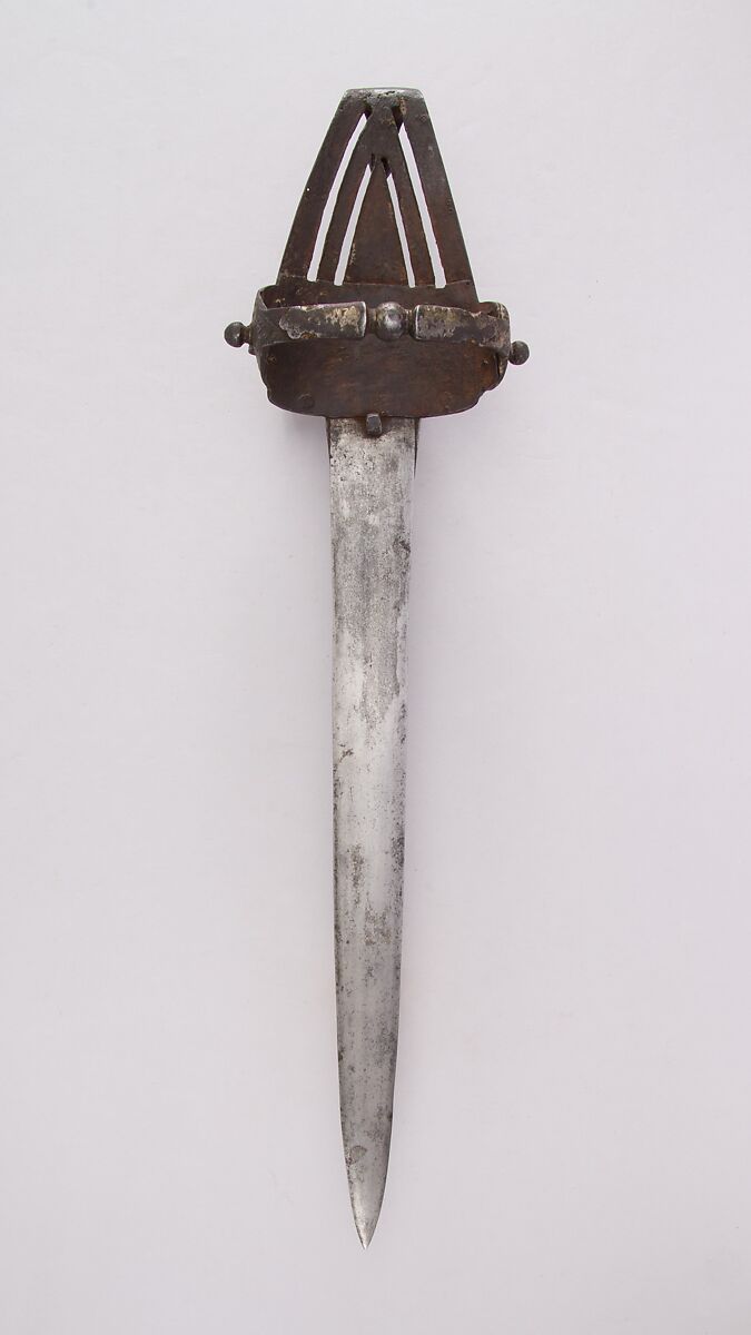 Gauntlet Dagger (Pata), Steel, silver, iron, hilt, South Indian; blade, European