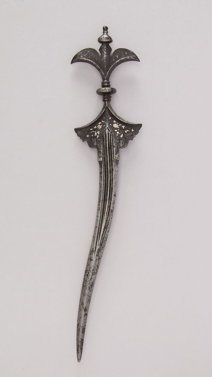 Dagger (Chilanum), Steel, silver, South Indian 