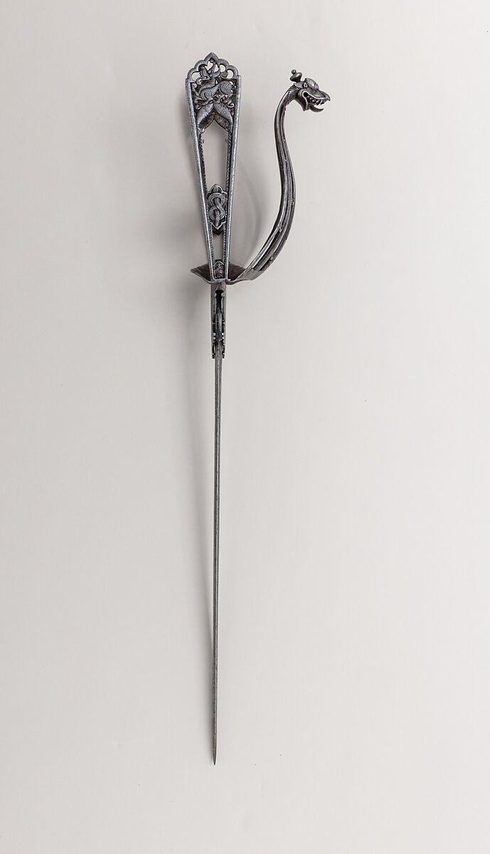 Dagger (Katar), Steel, South Indian, Thanjavur; blade, European