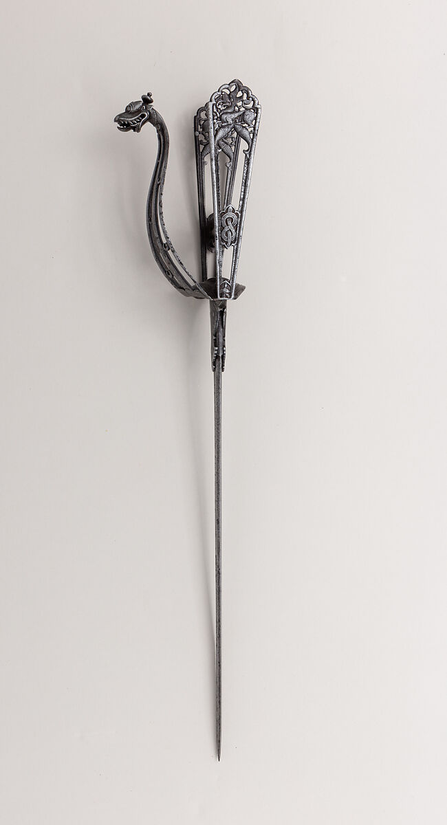 Dagger (Katar), Steel, South Indian, Thanjavur; blade, European