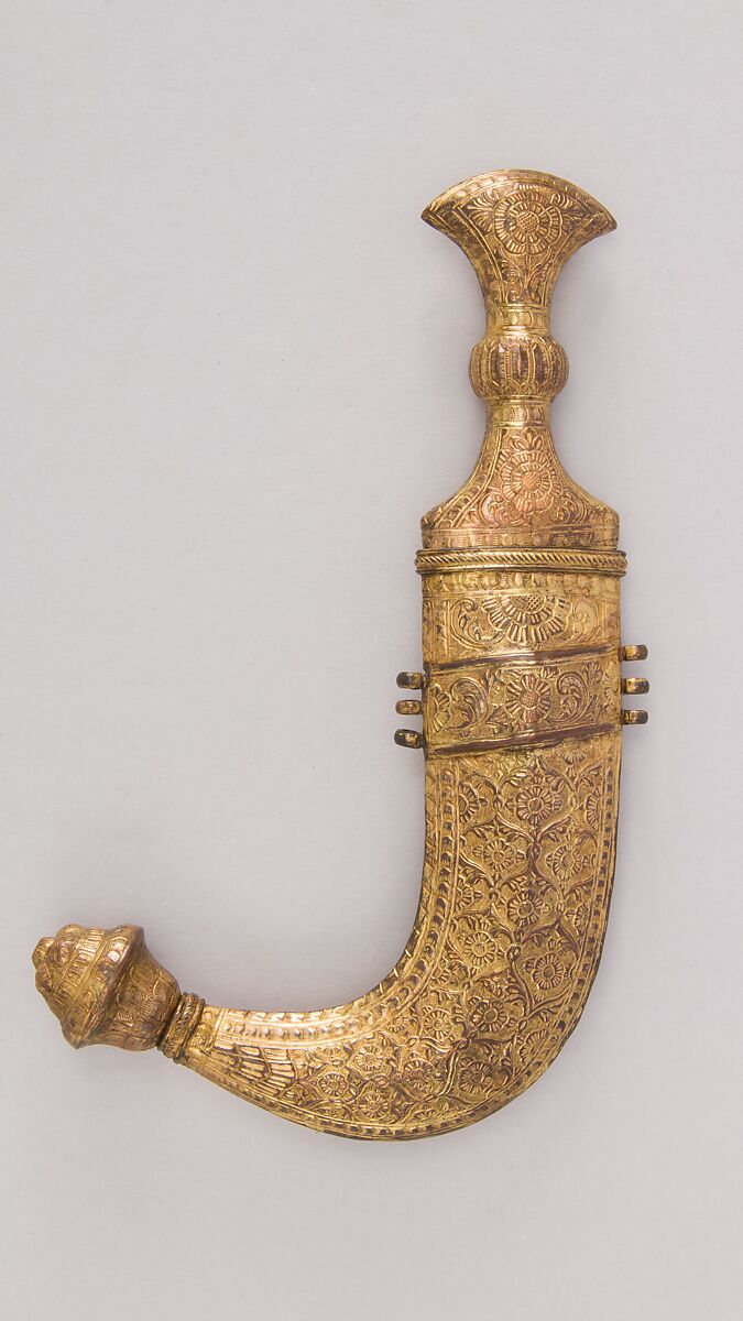 Dagger (<i>Jambiya</i>) with Sheath, Steel, copper, gold, wood, Indian