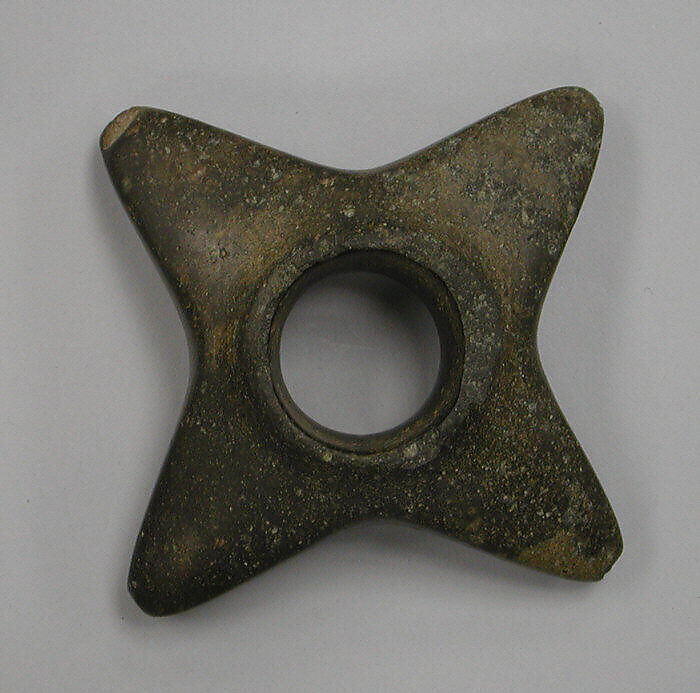 Stone Mace Head with Four Points, Stone, Peruvian 