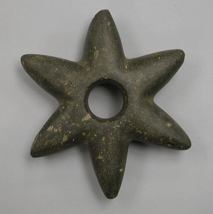 Six-Pointed Stone Mace Head, Stone, Peruvian 