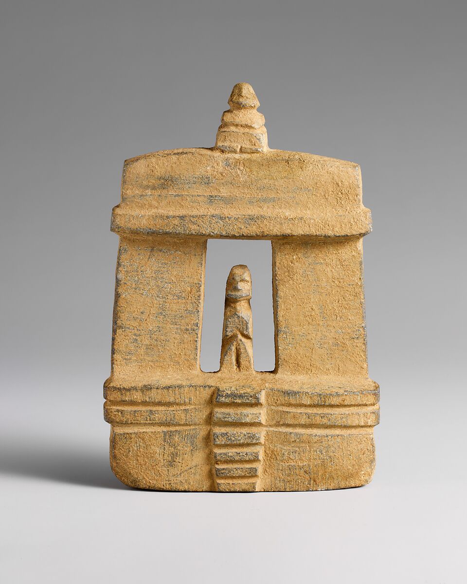 Architectural Model with Figures, Stone, Mezcala 