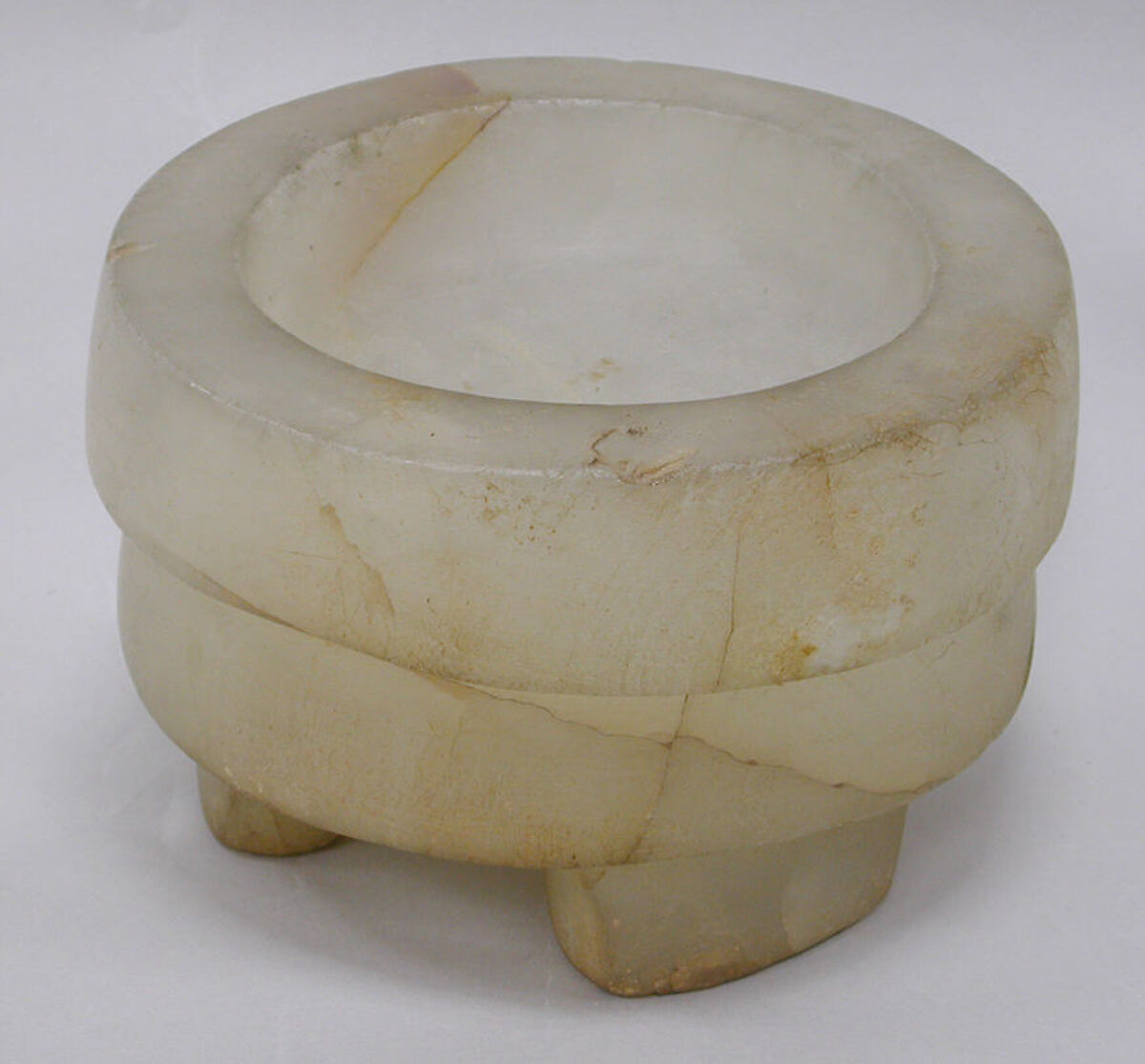 Onyx Tripod Vessel, Onyx marble (tecalli), Mexican 