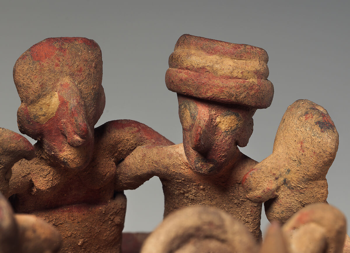 Village scene, Nayarit artist(s), Ceramic, slip, Nayarit