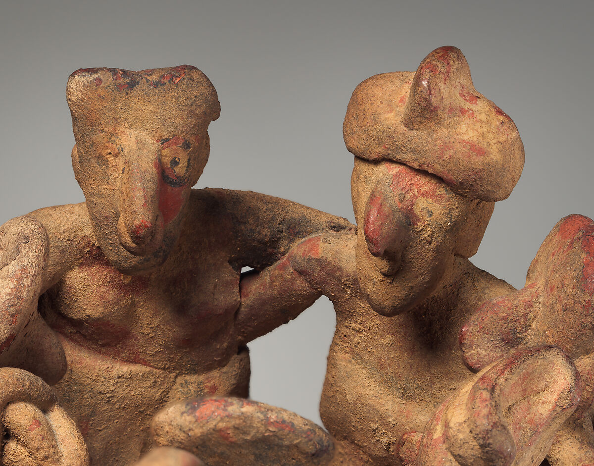 Village scene, Nayarit artist(s), Ceramic, slip, Nayarit