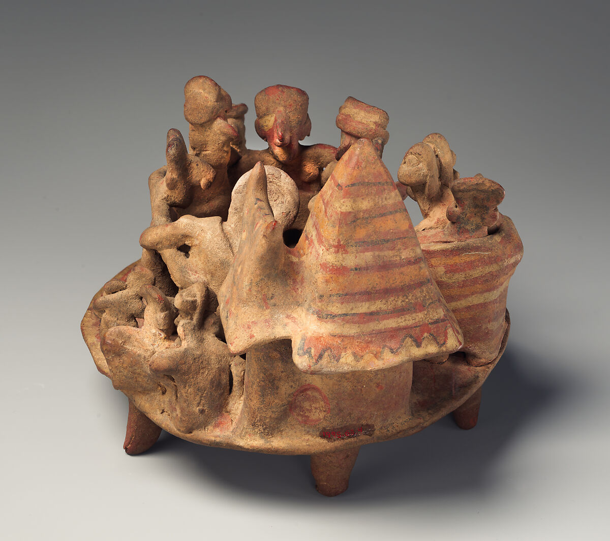 Village scene, Nayarit artist(s), Ceramic, slip, Nayarit