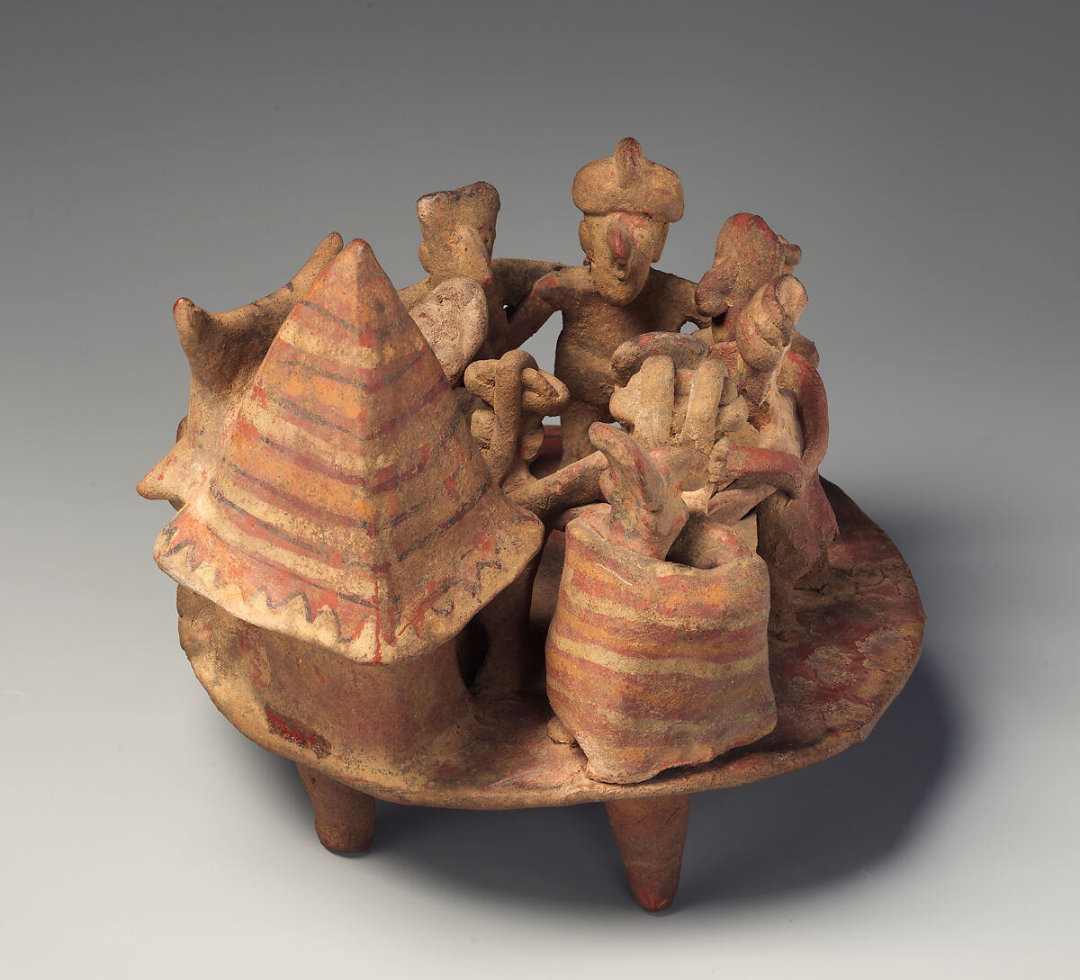 Village scene, Nayarit artist(s), Ceramic, slip, Nayarit