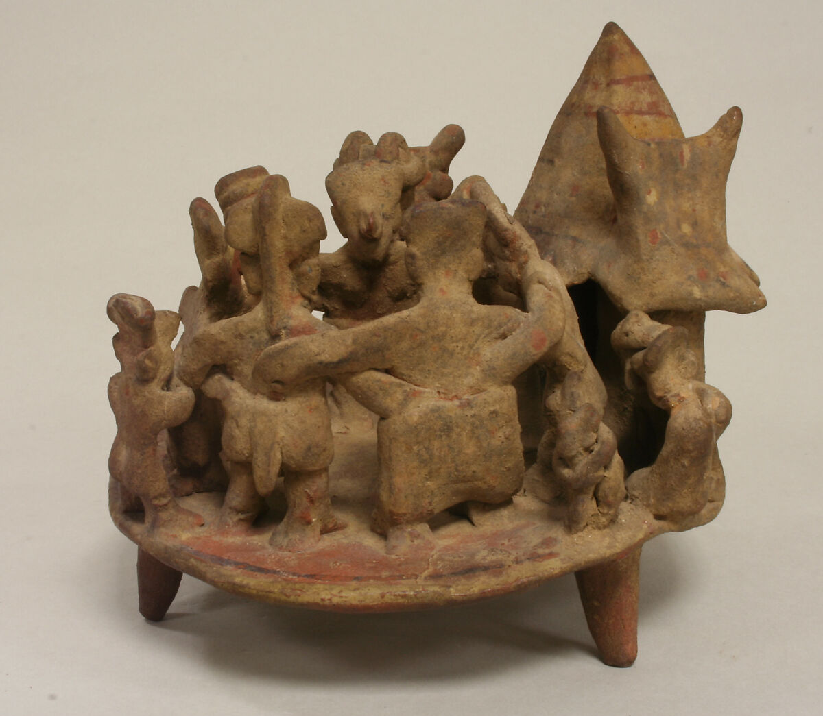 Village scene, Nayarit artist(s), Ceramic, slip, Nayarit