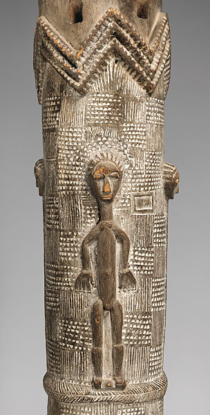 Fokwe mi drum, Eastern Lagoons artist, Wood, kaolin, Lagoon peoples