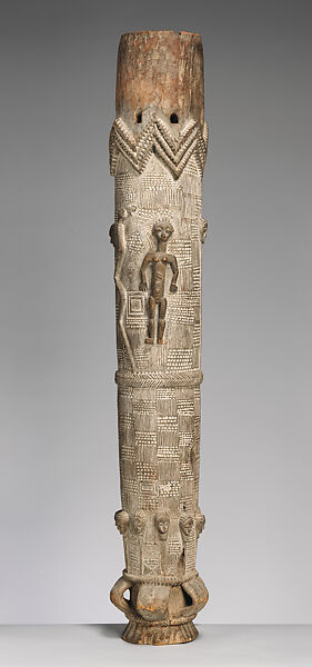 Fokwe mi drum, Eastern Lagoons artist, Wood, kaolin, Lagoon peoples