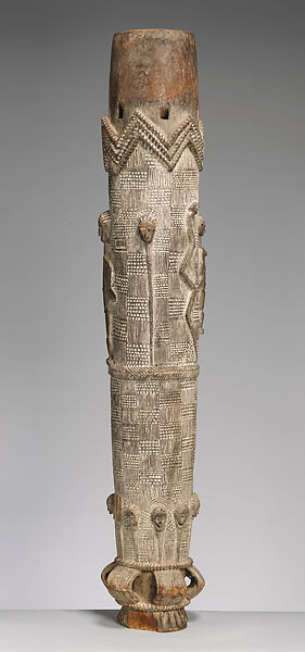 Fokwe mi drum, Eastern Lagoons artist, Wood, kaolin, Lagoon peoples