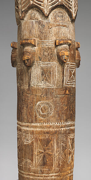 Fokwe mi drum, Eastern Lagoons artist, Wood, kaolin, Lagoon peoples