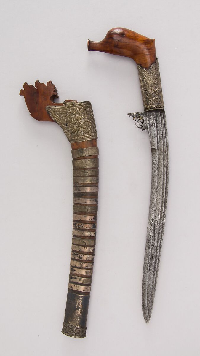 Knife (Sekin) with Sheath, Wood, Sumatran 