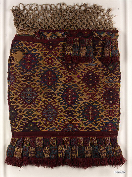 Bag, Cotton, camelid hair, Peruvian 