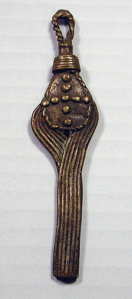 Gold Weight: Ceremonial Whisk, Brass, Akan peoples 