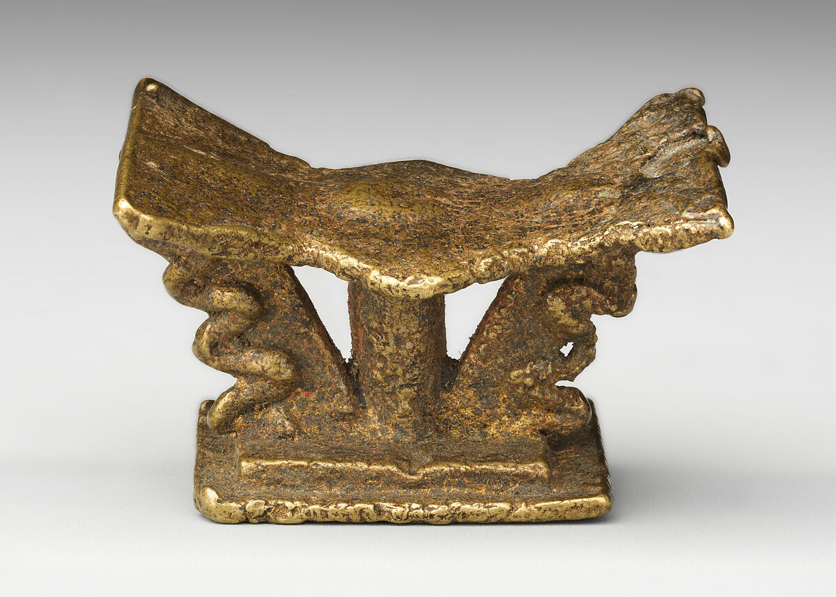 Gold Weight: Stool, Brass, Akan peoples 