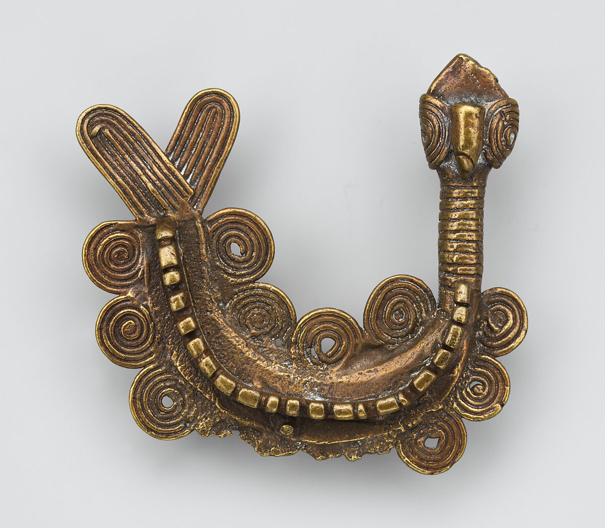 Gold Weight: Mudfish, Brass, Akan peoples 