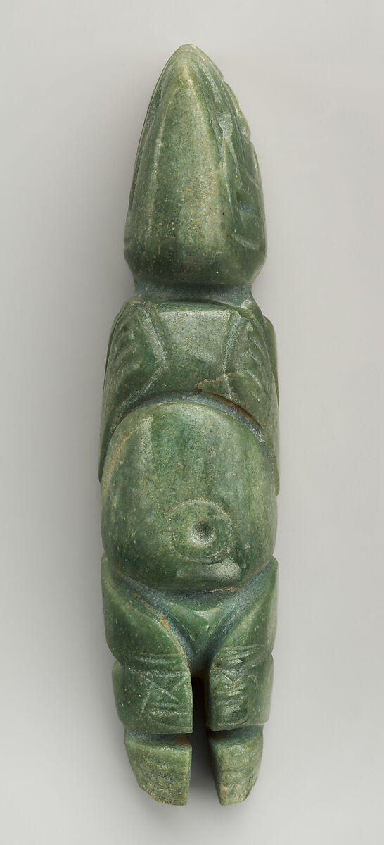 Masked Figure Pendant, Jadeite, Atlantic Watershed