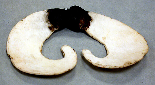 Nose Ornament (Bi Pane), Shell, resin, fiber, Asmat people 