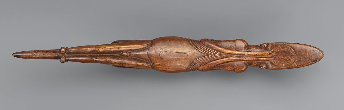 Moko (lizardman figure), Rapa Nui artist, Wood, obsidian, bone, Rapa Nui people