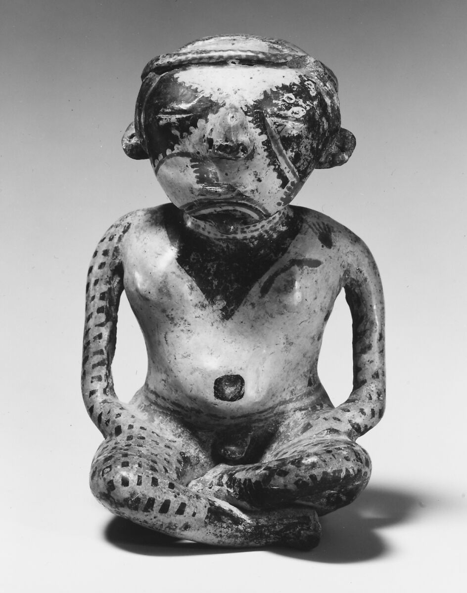 Seated Male Figure, Ceramic, Nayarit (Chinesco)