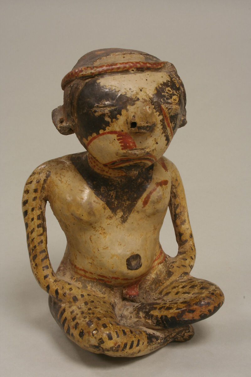 Seated Male Figure, Ceramic, Nayarit (Chinesco) 