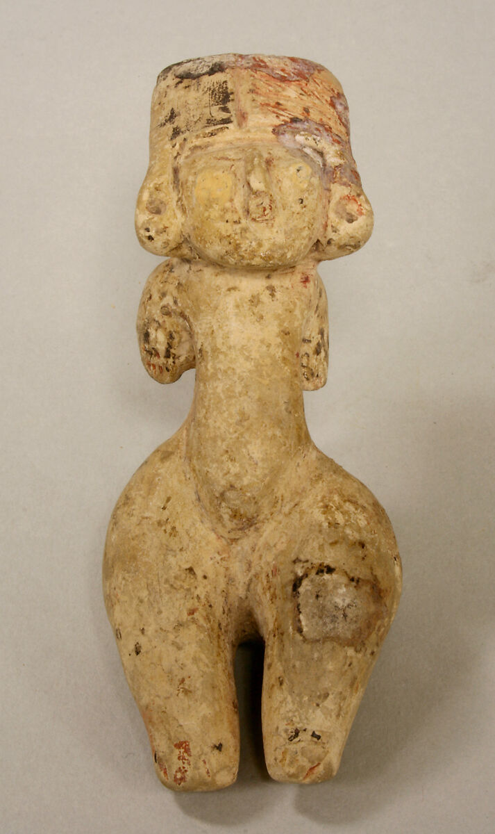 Standing Ceramic Female Figure, Ceramic, slip, pigment, Panuco 