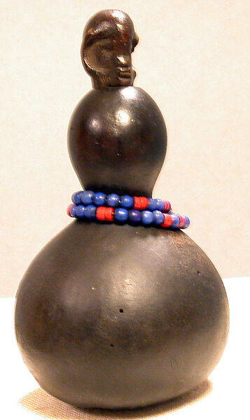 Vessel with Figurative Stopper, Calabash, wood, beads, Zigua people 