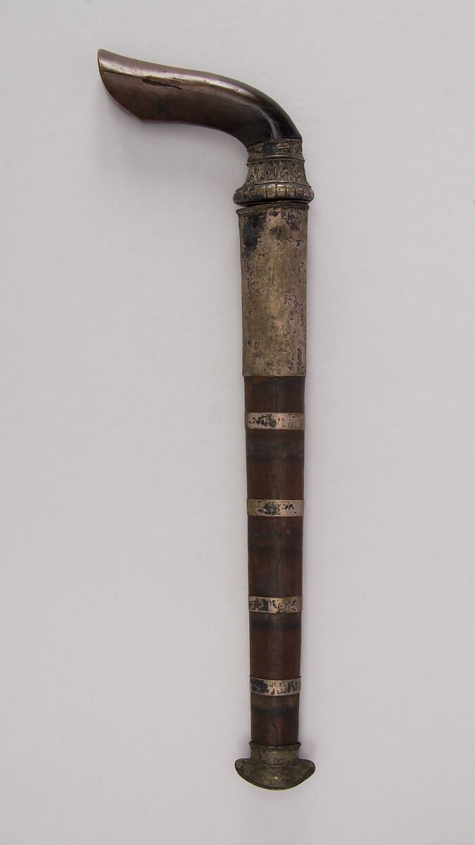 Dagger with Sheath, Horn, silver, Sumatran