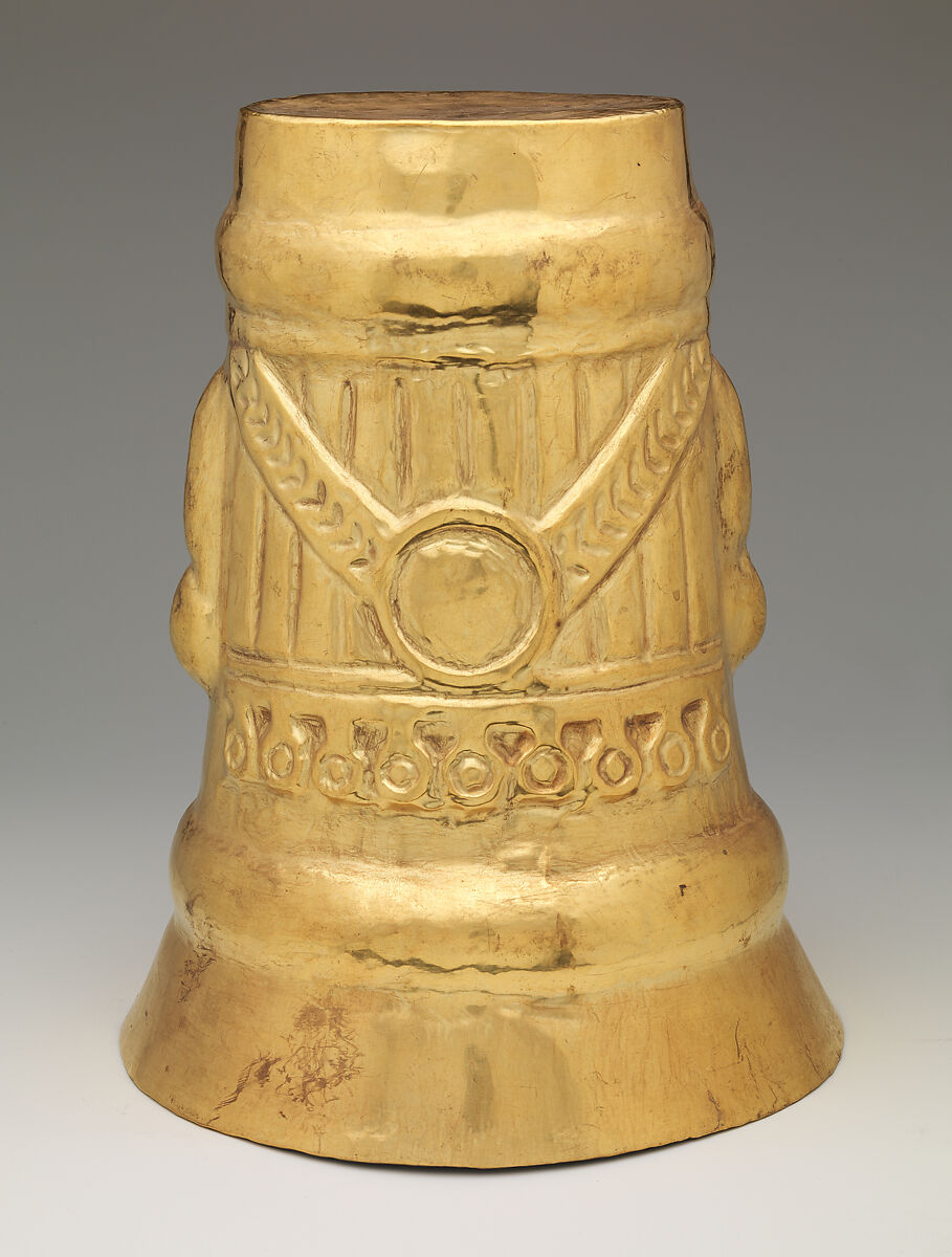 Beaker with inverse face, Lambayeque (Sicán) artist(s), Gold, Lambayeque (Sicán)
