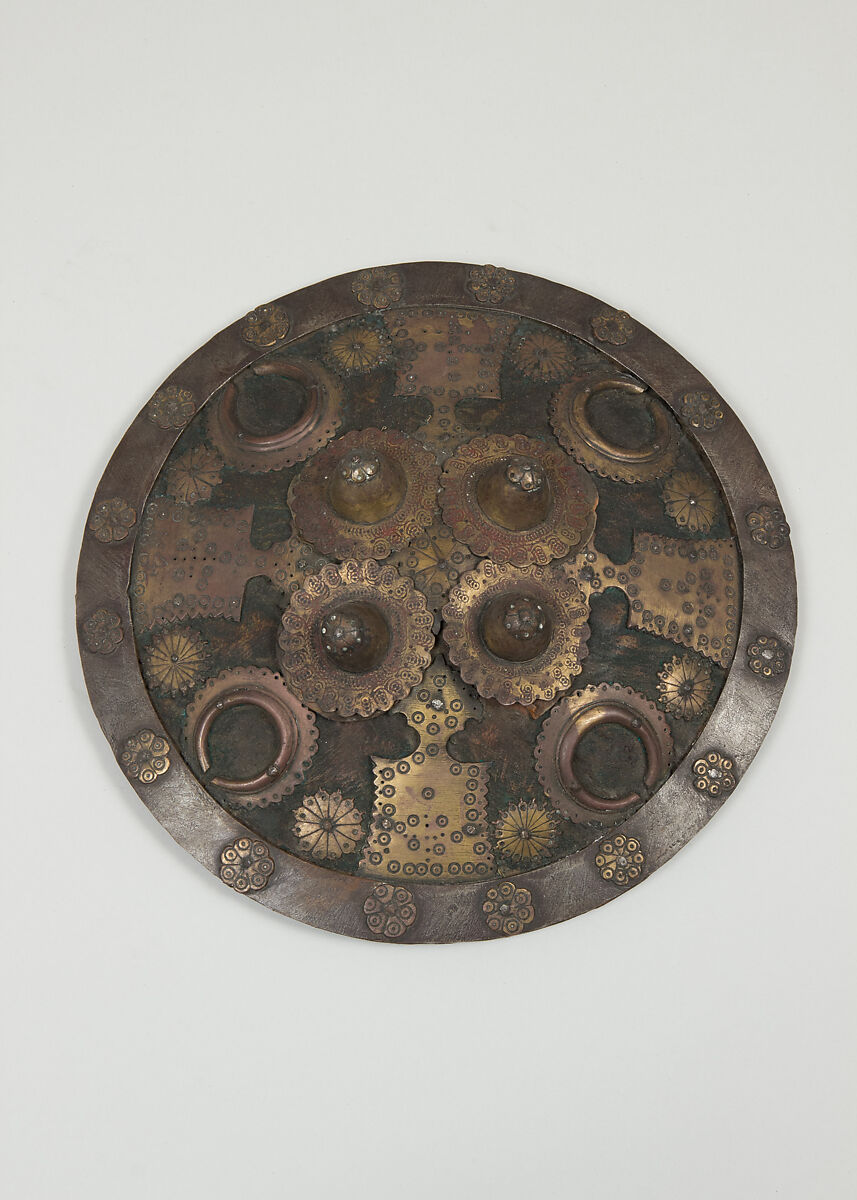 Shield (Dhàl), Leather, copper alloy, iron, hide, Indian, Balochistan (modern-day Pakistan) 