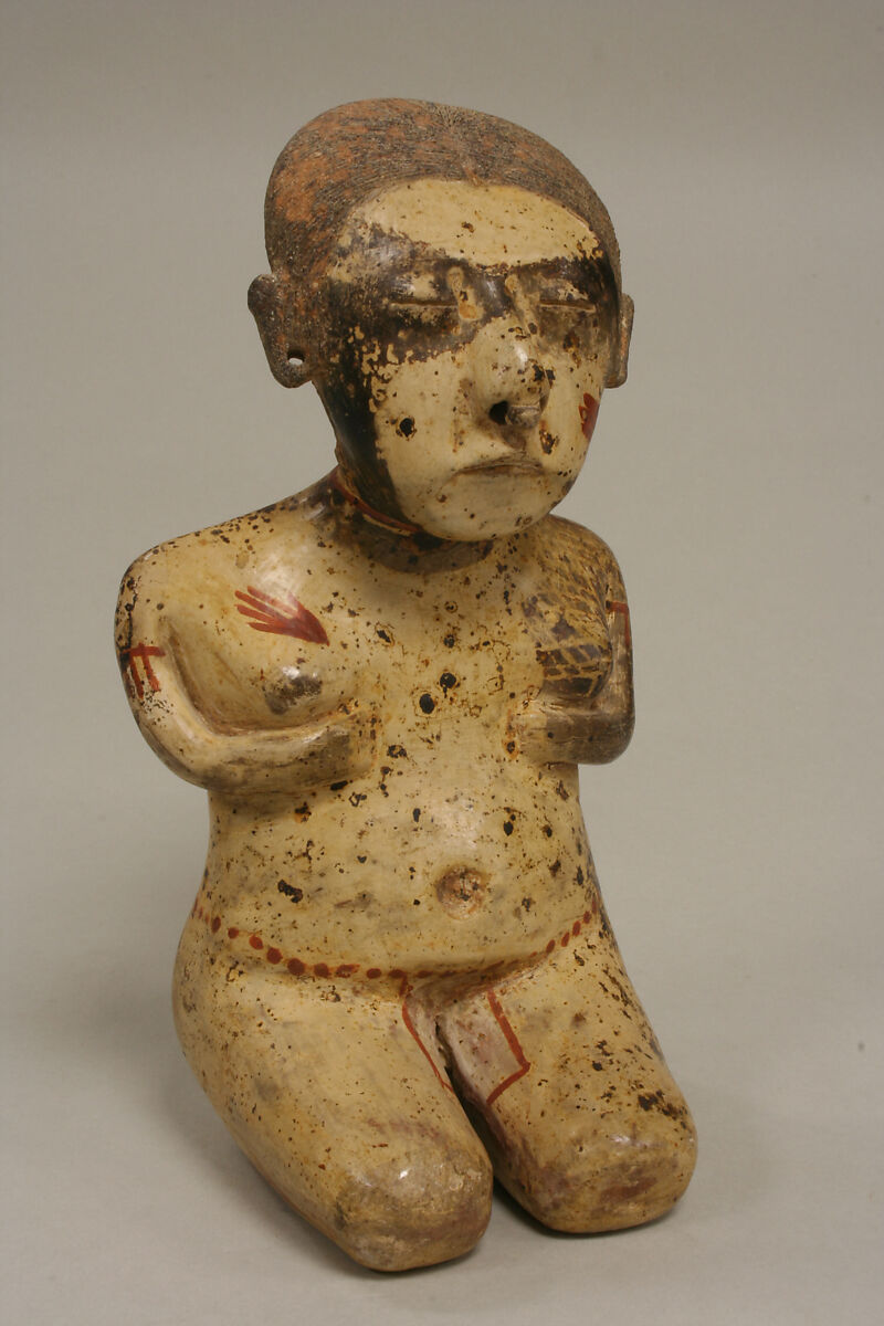 Kneeling Female  Figure, Ceramic, Nayarit (Chinesco) 