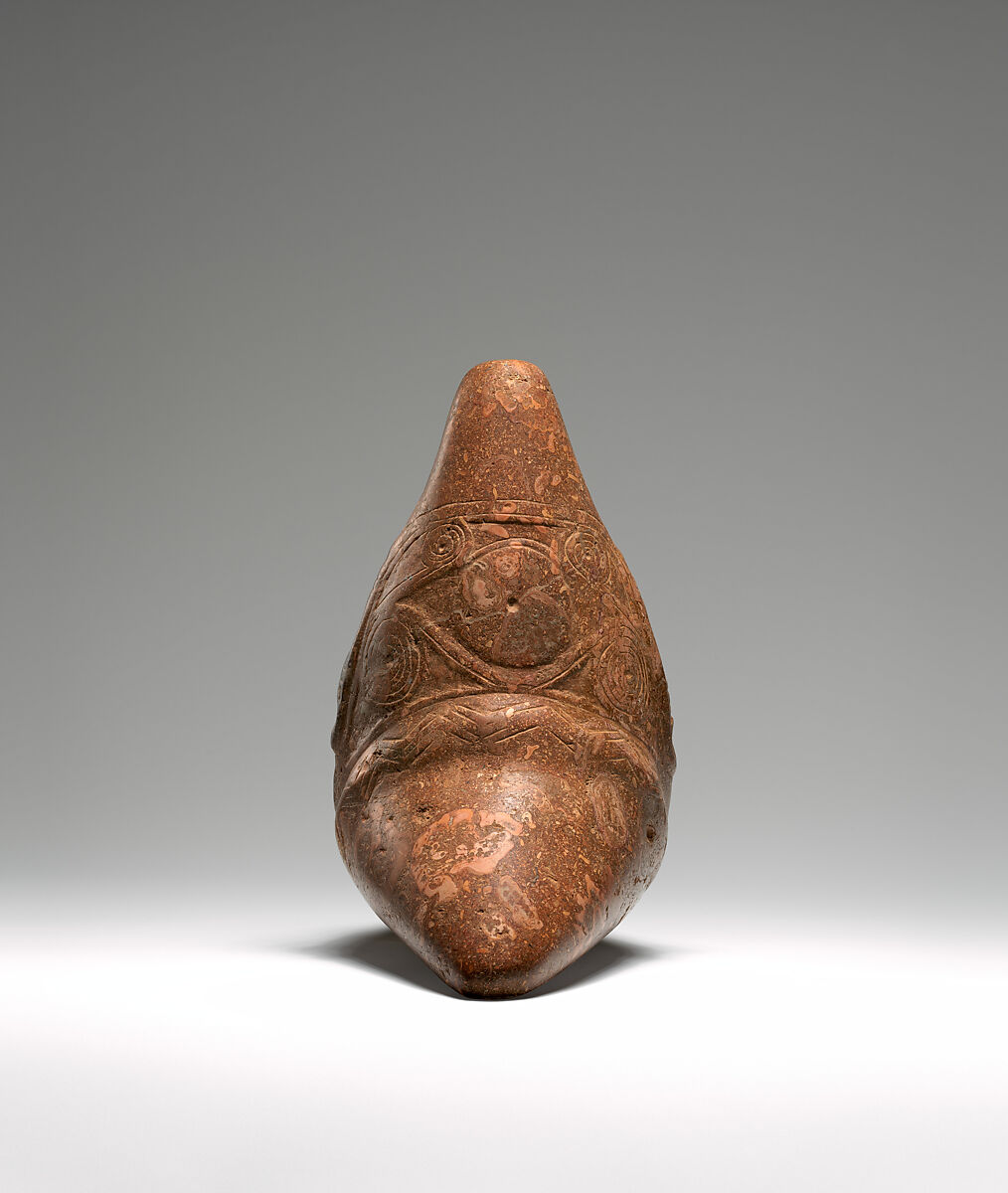 Three-cornered stone, Taíno artist(s), Limestone, Taíno