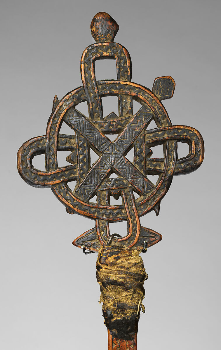 Hand Cross (mäsqäl), Wood, Amhara or Tigrinya peoples