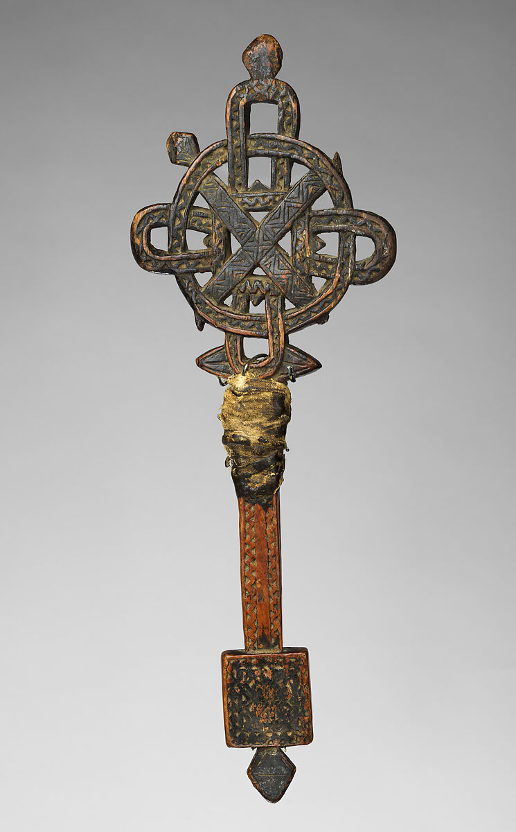 Hand Cross (mäsqäl), Wood, Amhara or Tigrinya peoples