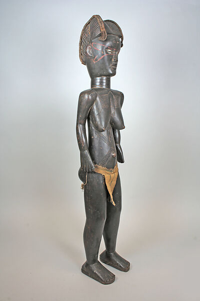 Female Figure, Possibly Zlan of Belewale (ca. 1885, Gengwebe, Côte d’Ivoire – ca. 1955, Liberia), Wood, fiber, metal, cloth 