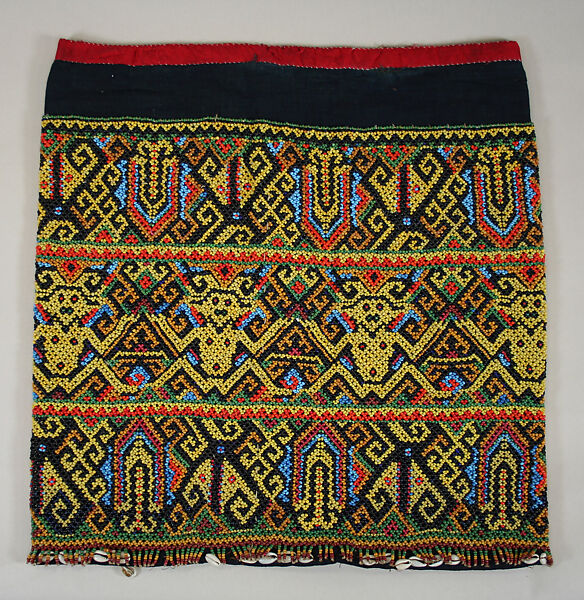 Skirt, Cotton, glass beads, shells, Maloh or Iban people