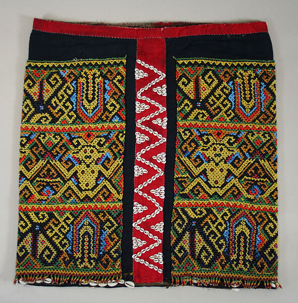 Skirt, Cotton, glass beads, shells, Maloh or Iban people 