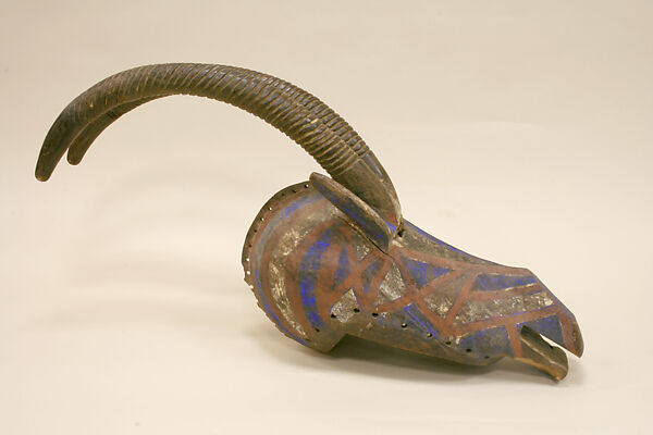 Helmet Mask: Antelope (Nyanga), Kurumani-Bobo blacksmith, Wood, hair, beeswax, pigment, Kurumani-Bobo peoples