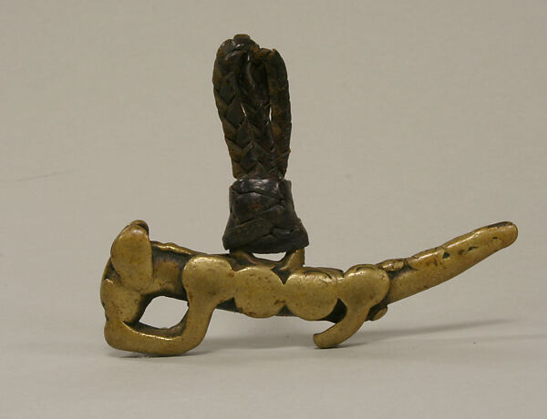 Leopard Pendant, Brass (cast), leather, Tussian 
