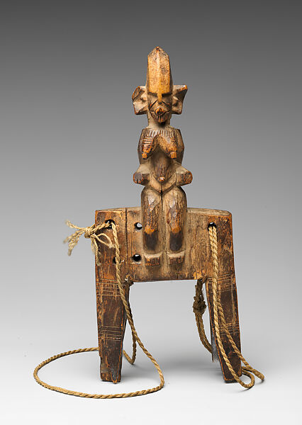 Heddle Pulley: Female Figure, Wood, fiber, pigment, Winiama peoples 