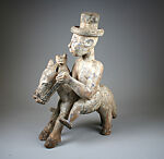 Equestrian figure, Fante-Akan artist, Wood, pigment, Fante-Akan artist