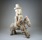 Equestrian figure, Fante-Akan artist, Wood, pigment, Fante-Akan artist