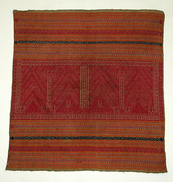 Ceremonial Textile (Tampan), Cotton, silk, Lampung 