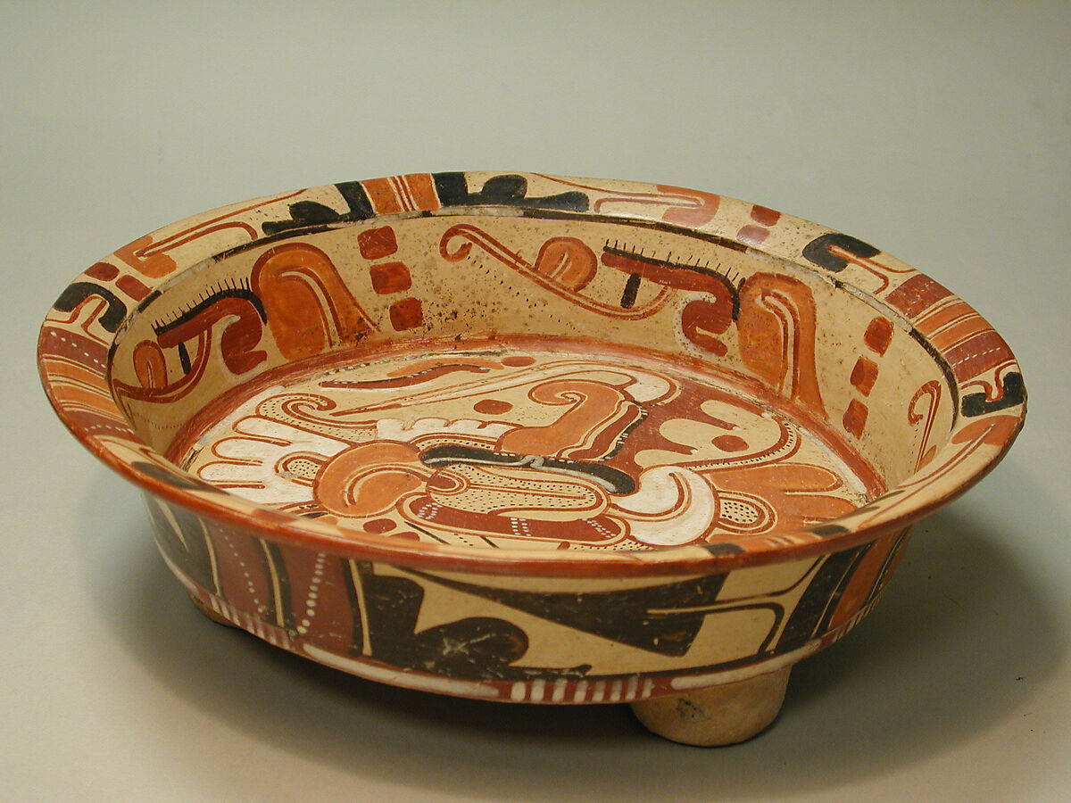 Tripod bowl, Los Tuxtlas artist(s), Ceramic, slip, Classic Veracruz